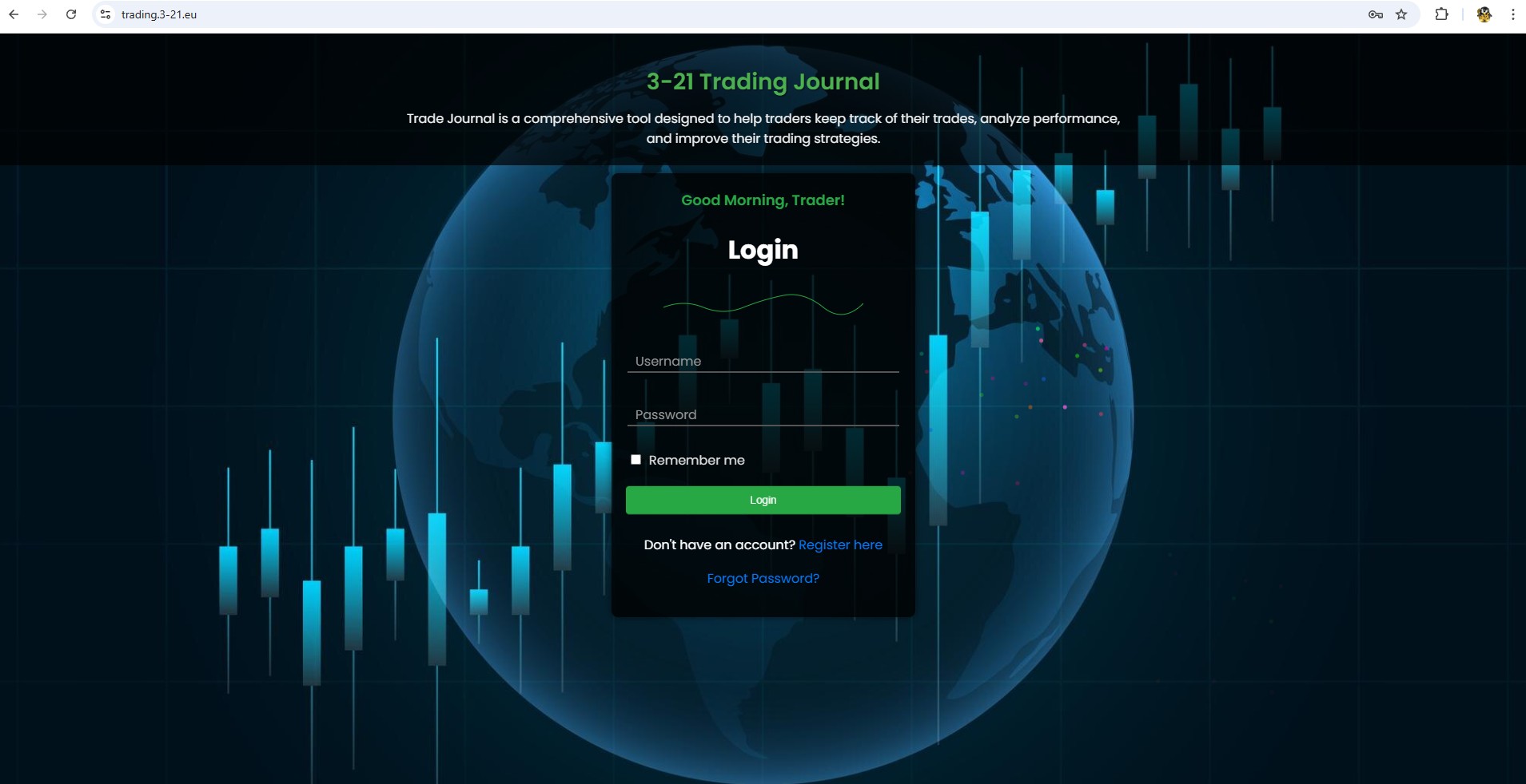 Trading Journal Screenshot 1